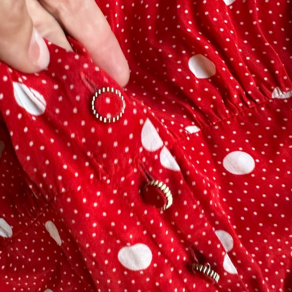 The Kooples Moonlight Dots Red and White Mini Dress, size 0 - Picture 7 of 10